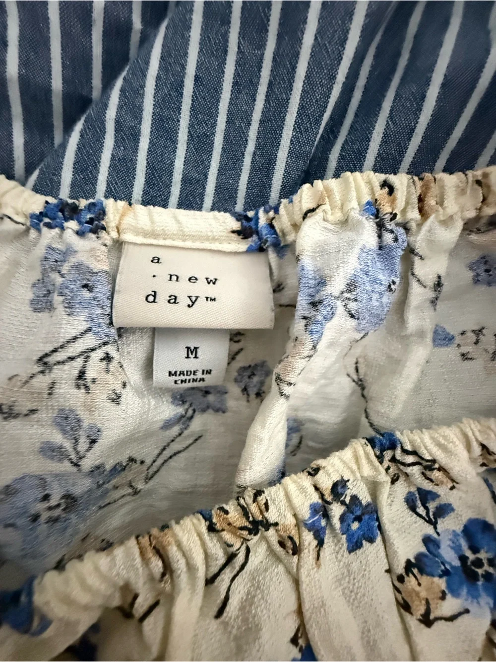 a new day Blue and Cream Floral Fitted Sheet